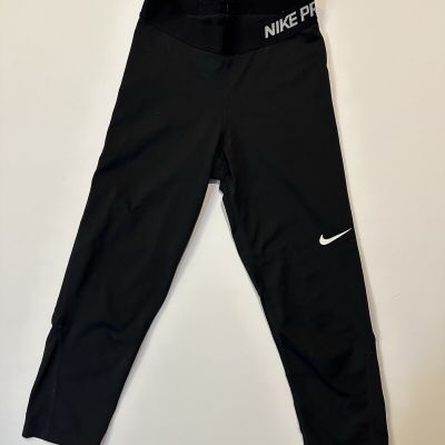 Nike Pro Womens Leggings Calf Capri Length Size Small Black Gymnastics Running