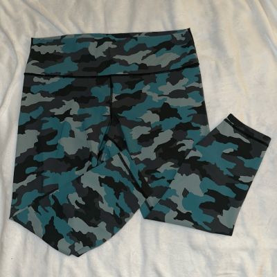 Lululemon Wunder Under High Rise Leggings Blue Camo Size 18 NWOT