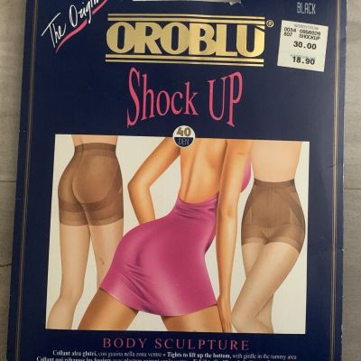 NEW Oroblu Shock Up Body Sculpture Lifter Tights Pantyhose Sz M Black