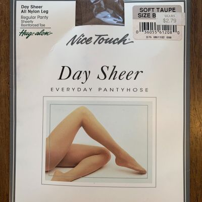 Vintage Nice Touch Day Sheer Everyday Pantyhose Nylons Soft Taupe Size B