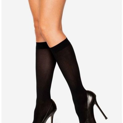 HOT TOPIC 3 Pairs Basic Black Knee High Socks Sz 4-10 POLYESTER NWT