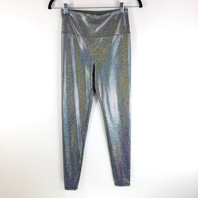 Forever 21 Womens Leggings Metallic Shiny Colorful Disco Silver Size XS