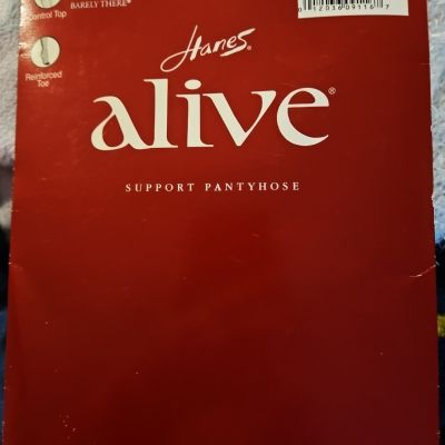 Hanes Alive Full Support Control Top 810 Pantyhose Size C Barely There