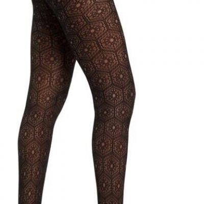 NATORI MIKADO BLACK LACE NET TIGHTS SIZE XL NEW $32