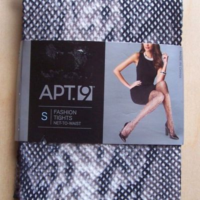 Apt 9 Fashion Tights Net-To-Waist Gray/Black Size Small