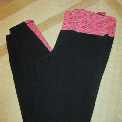 LIVI Active by Lane Bryant Legging Yoga Pants Sz 18/20 Black/Pink w/Waist Pocket