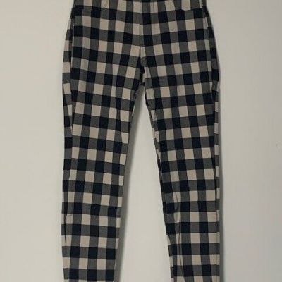 SANCTUARY CAPRI LEGGINGS PANTS BLACK AND GRAY CHECKERED PLAID XS