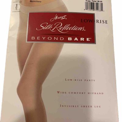 HANES SILK REFLECTIONS BEYOND BARE Beyond Ebony CD Low-Rise Control Pantyhose