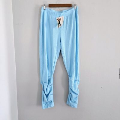 Naked Wardrobe Bright Blue Waffle Runched Leggings NWT M