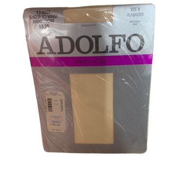 Adolfo Sheer To Waist Pantyhose Size B Alabaster Sandalfoot 100perc Nylon Fashion