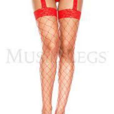 Lace Top Diamond Net Spandex Garterbelt Stockings