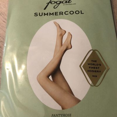 NEW FOGAL SWITZERLAND SUMMERCOOL 104 ULTRA SHEER 10 DEN PANTYHOSE 2100 NOIR - L