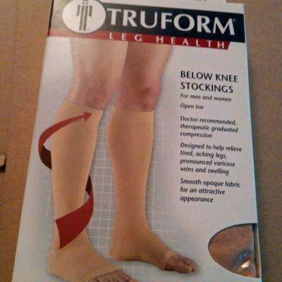 Truform Stockings Knee High Open Toe: 30-40 mmHg M BEIGE (0845-2L) 2XL Below Kne