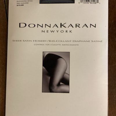 Donna Karan Sheer Satin Control Top Off Black Medium Pantyhose Style 265