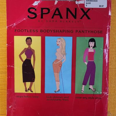 Spanx Footless Bodyshaping Nude Pantyhose Size E