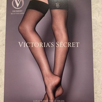 New Victoria's Secret Logo Band Thigh Highs Hosiery Red Medium