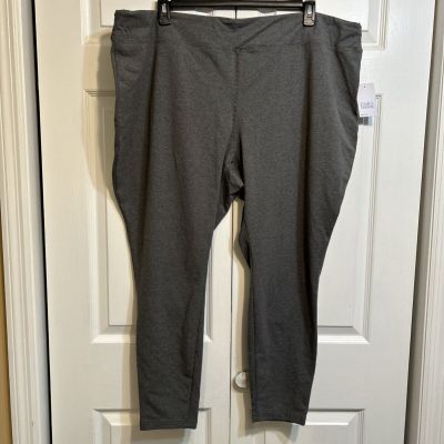 NWT Croft & Barrow Stretch Pull-On Skinny Leg Legging Plus Size 3X Gray Mid Rise