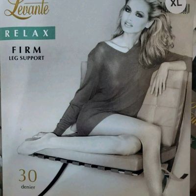 1 Pair. XL LEVANTE Relax Firm Leg Support Pantyhose GLACE  30 Denier Brown