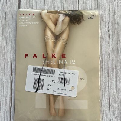 Falke Shelina 12 DEN Women Stay-ups Size S Golden