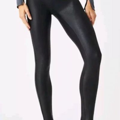 SPANX Petite Faux Leather Leggings Womens Black Size XS TP (C)