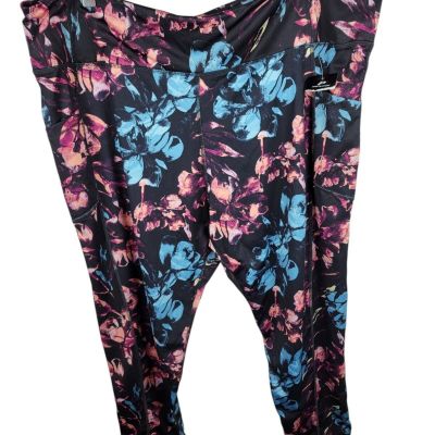 Womans floral leggings active wear size 3X nwt wicking