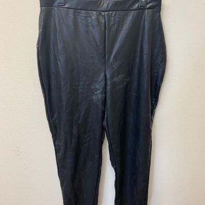 Nina Parker Women Plus Size Faux Leather Elasticized-Waist Leggings Size 0X NWT