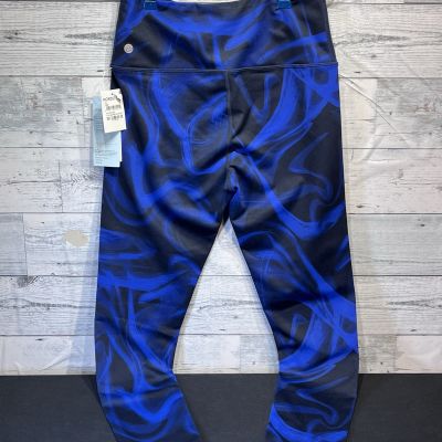 NWT Zella Blue Marine Water Print Seamless Ankle Leggings