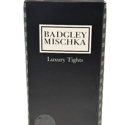 Badgley Mischka Luxury Tights Women M Black Nylon Linda Lurex Swiss Dot Control