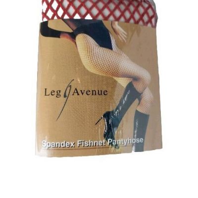 Leg Avenue Fishnet Pantyhose Red 9003 Women's Spandex One Size Fits Most Tights