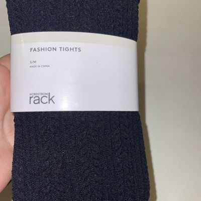 Nordstrom Rack Fashion Ribbed Tights size S/M Black