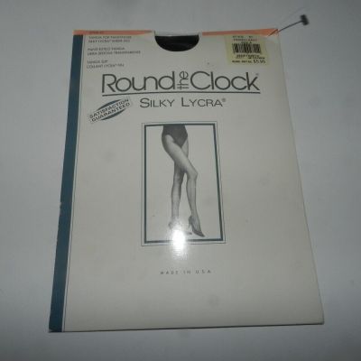 Pantyhose Round the Clock silky lyrcra Tanga top french navy size A #61