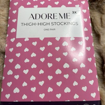 Adore Me Thigh High Stockings Pink 3xl New NWT Sexy Valentines Day