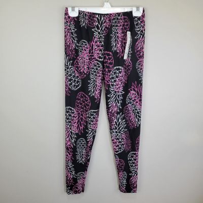 J Village Pink and White Pineapple Polyester Spandex Ankle Leggings Plus Size