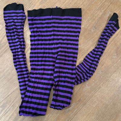 Women's Size M Purple & Black Tights