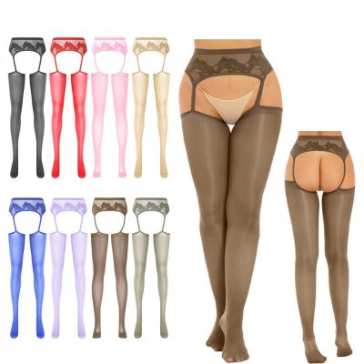 Women's Lace Sheer Thigh High Long Pantyhose Hosiery Nylons Temptation Stockings