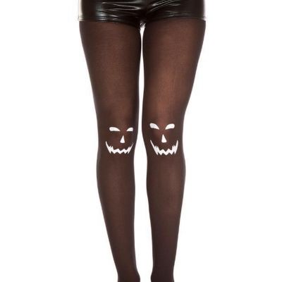 NEW sexy MUSIC LEGS halloween JACK-O-LANTERN faces OPAQUE tights PANTYHOSE nylon