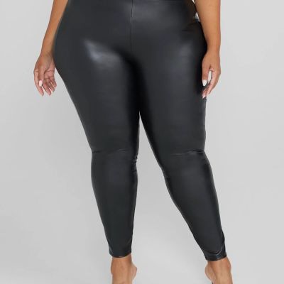 Fashion To Figure Women's Plus Size Tamara Faux Leather Leggings Black Size 2