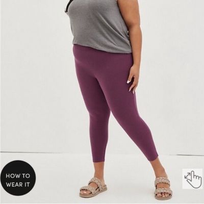 TORRID Burgundy Cropped Leggings Plus Size 2X 2R Stretchy