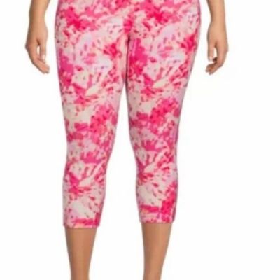 Terra & Sky Women's Tie Dye High Rise Super Soft Sueded Capri Leggings 0X (14W)