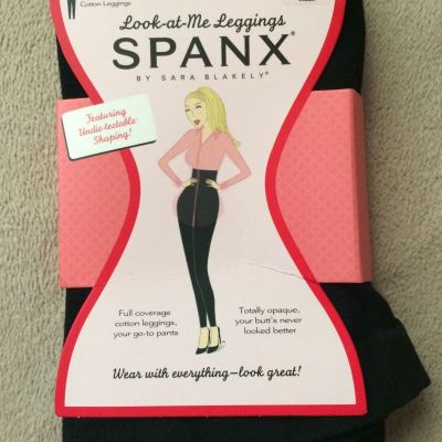 Spanx  XL Black Look at Me Cotton High Waisted Seamless Leggings Style 1070A?NIP