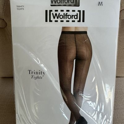 Wolford Trinity Tights Medium Black  Or Black/Gobi Brand New Retail $61