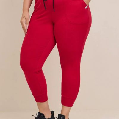 Torrid Everyday Fleece Crop Active Jogger In Classic Fit Red Size 00 10 Med NWT