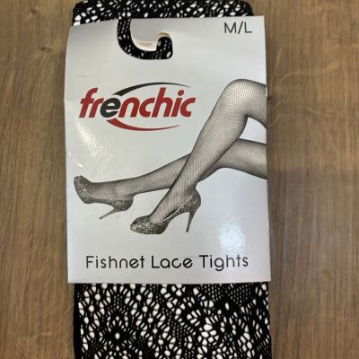 NEW FRENCHIC Black Fishnet Lace Tights M/L