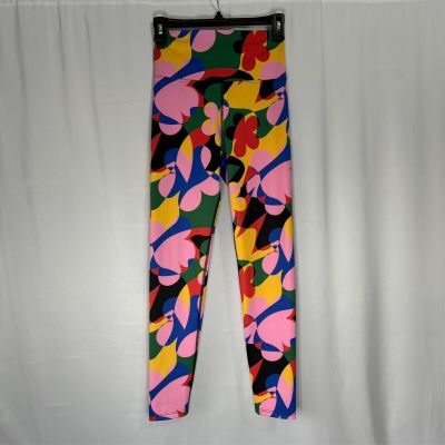 Beach Riot Piper pink colorful floral geo leggings M pink workout yoga Pilates