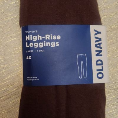 Old Navy High Rise Jersey Ankle Leggings Brown Plus Size 4X 28-30 NEW