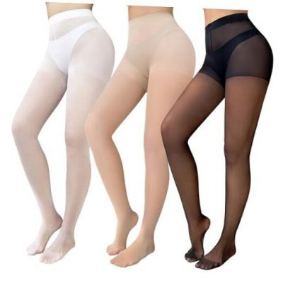 Jamieya Plus Size Stockings 3 Pairs Women's Semi-Sheer X-Large Multicolor