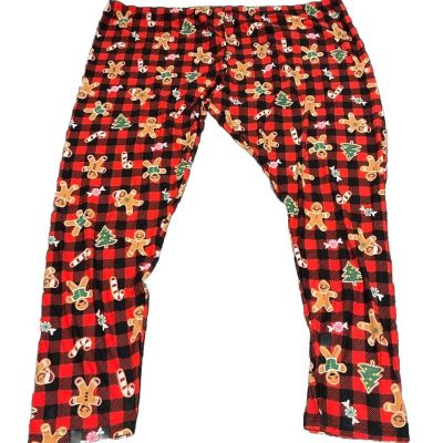 So Plaid Gingerbread Mid Rise Cozy Leggings Size 3X