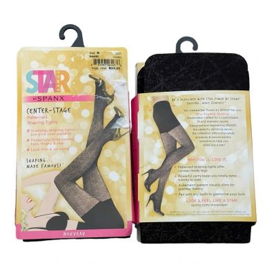 SPANX Star Power Center-Stage Shaping Tights Black 2 Pair Size B Nouveau NEW