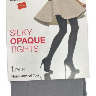 Tights Hanes Style Essentials Silky Opaque Size L XL Gray Non Control Top