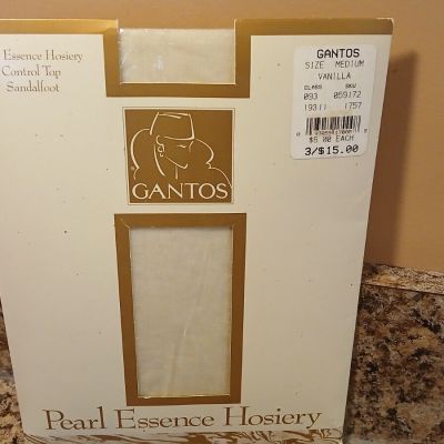 GANTOS Pearl Essence Pantyhose Control Top Sandalfoot Vanilla Medium 5'1